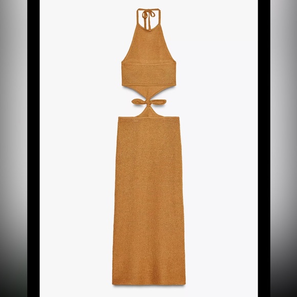 Zara HALTER KNIT CUT OUT DRESS
TOFFEE 0/9874/006/745/02 - Picture 4 of 5